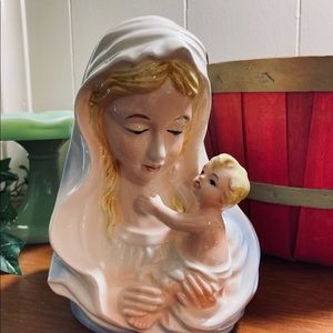 Vintage Relpo Madonna and Child Planter